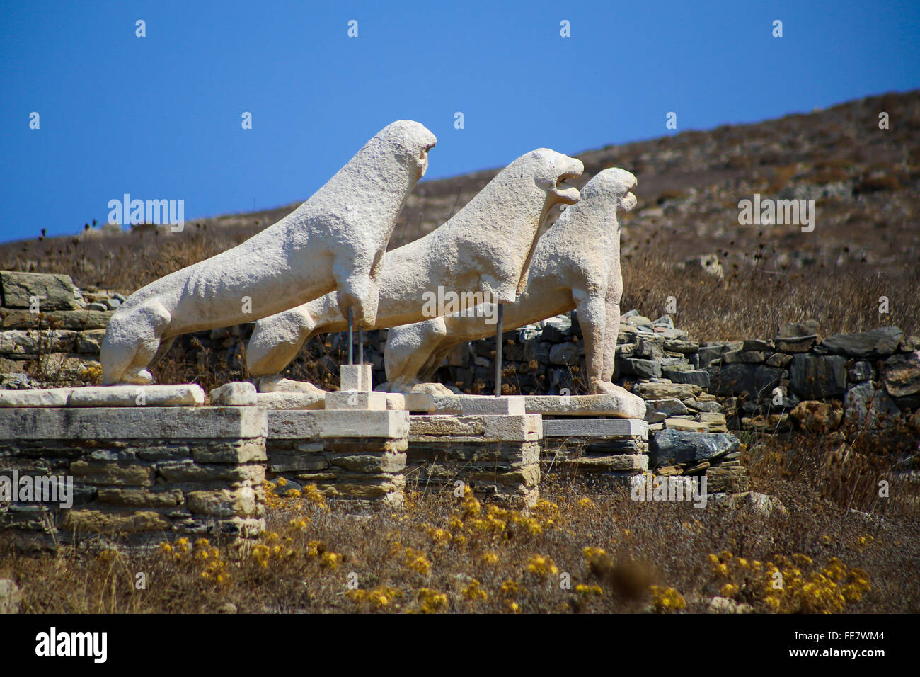 L'île de Délos : un important site archéologique en Grèce Banque D'Images