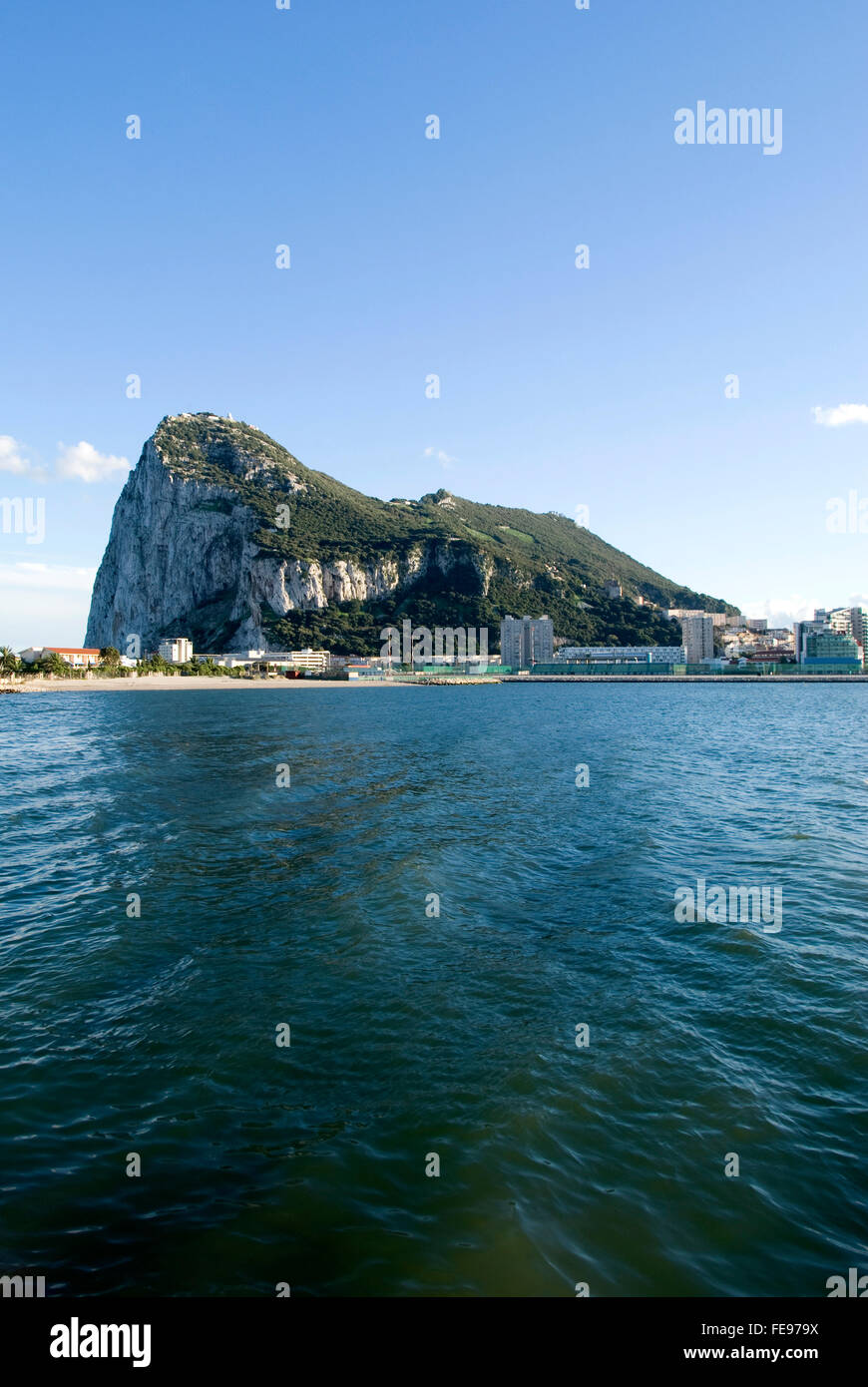 Face Ouest du rocher de Gibraltar Banque D'Images