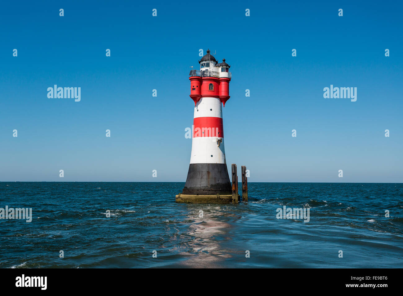 Leuchtturm Roter Sand au large des côtes de la mer du Nord Banque D'Images