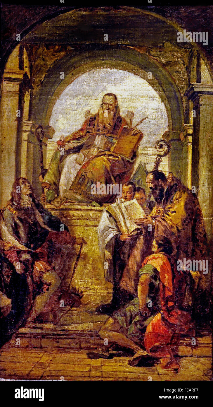 Saint Augustin - Saint Augustin de Giovanni Domenico Tiepolo (Bassano Jacopo) Italie italien ( St Louis et ST Eveque ) Banque D'Images
