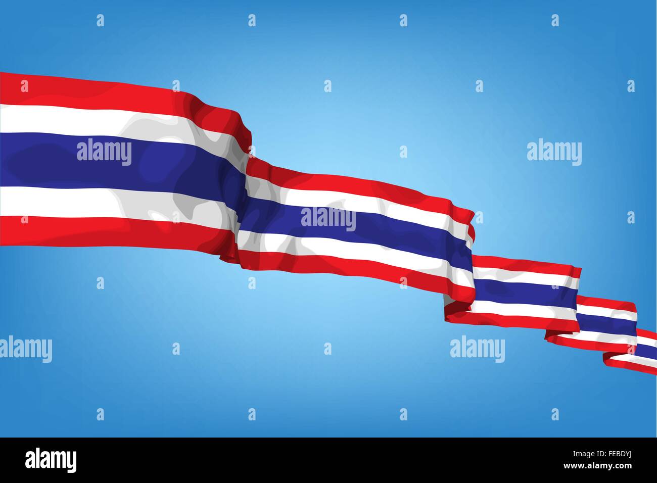 Drapeau national de la Thaïlande Illustration de Vecteur