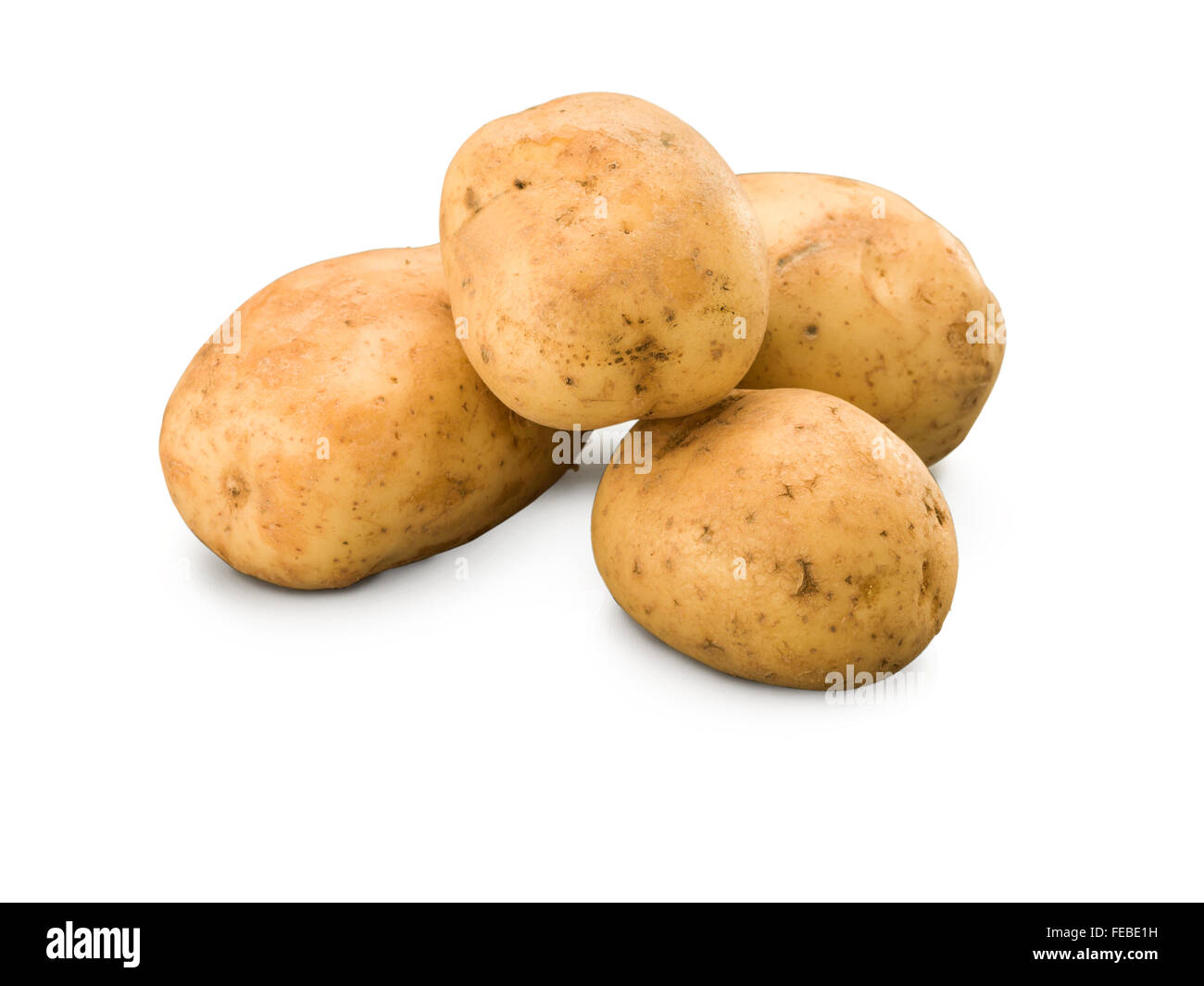 Pommes de terre isolé sur fond blanc Banque D'Images