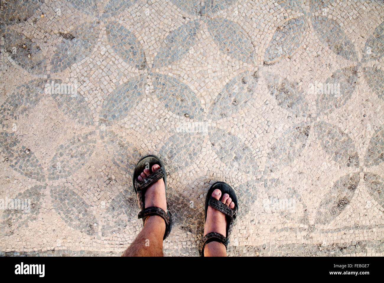 Sol de mosaïque à Arykanda, Turquie Banque D'Images