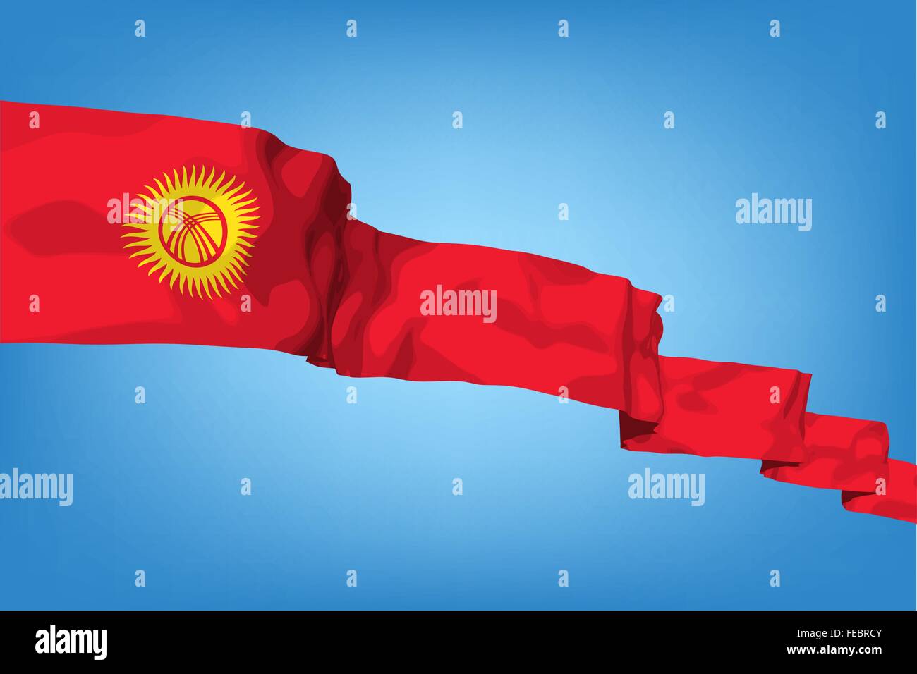 Drapeau national du Kirghizistan Illustration de Vecteur