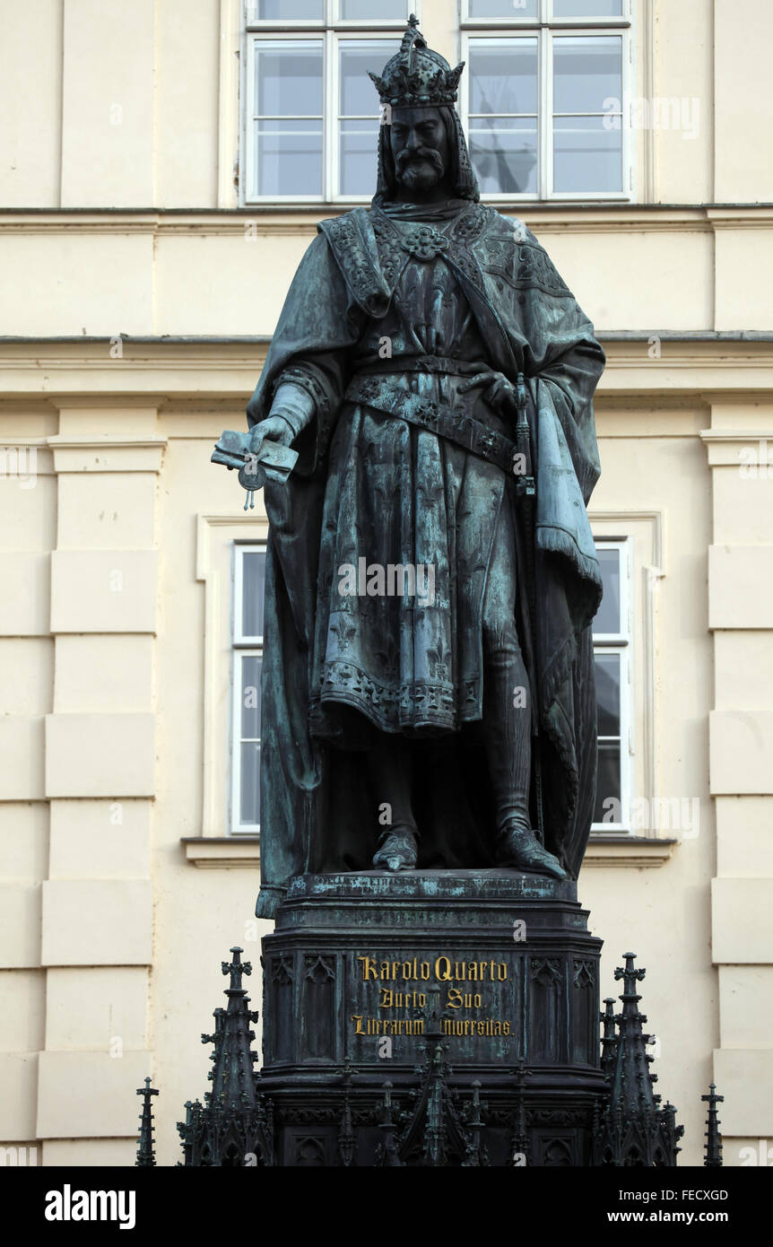 Statue de Charles IV à Prague, République Tchèque Banque D'Images