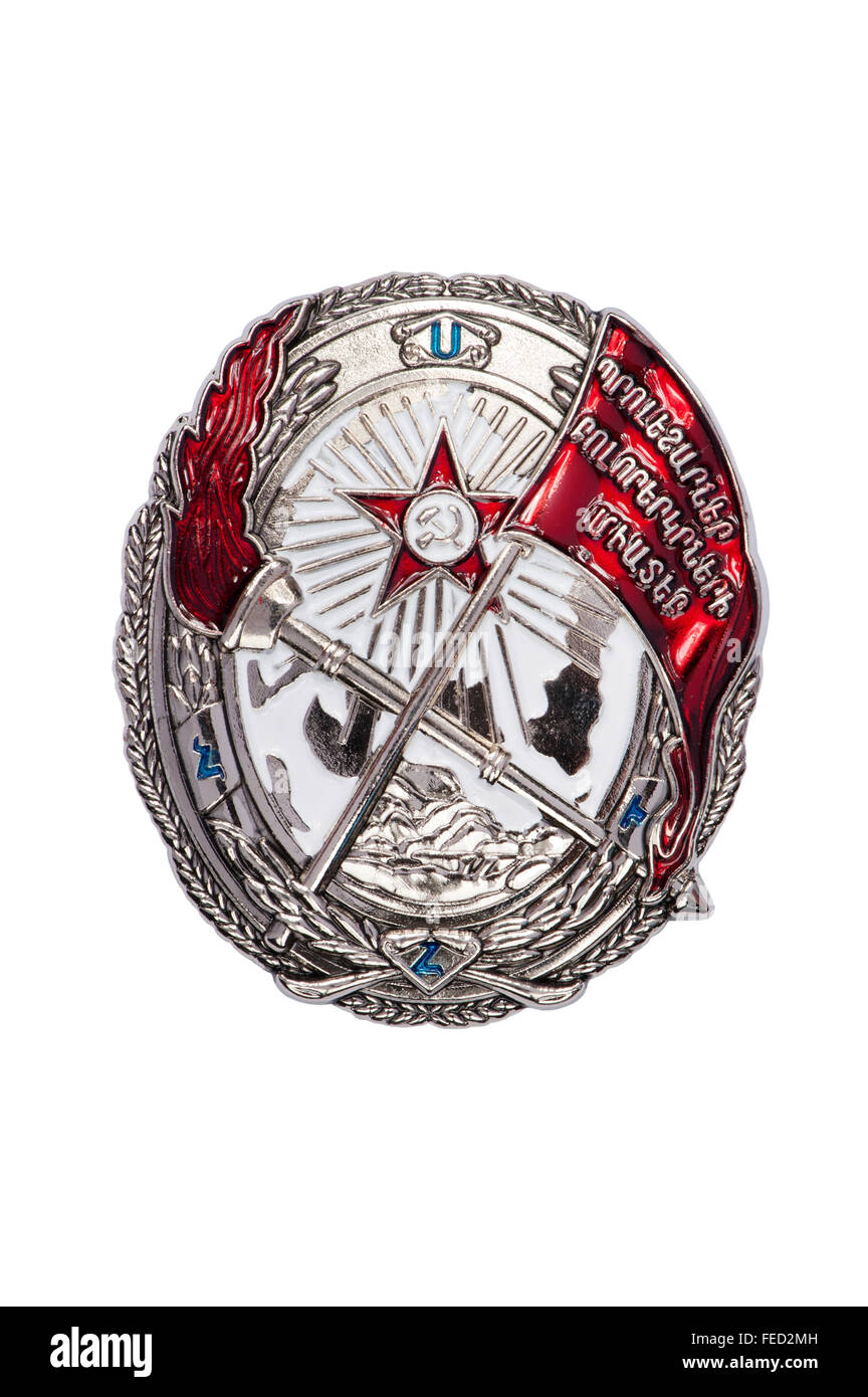 Awards de l'URSS. insigne de l'ordre de la bannière rouge de la RSS d'Arménie Banque D'Images