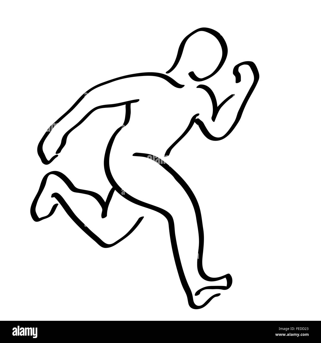 Abstract homme courant symbole. Illustration du logo gagnant runner. Graphiques de mouvement Illustration de Vecteur