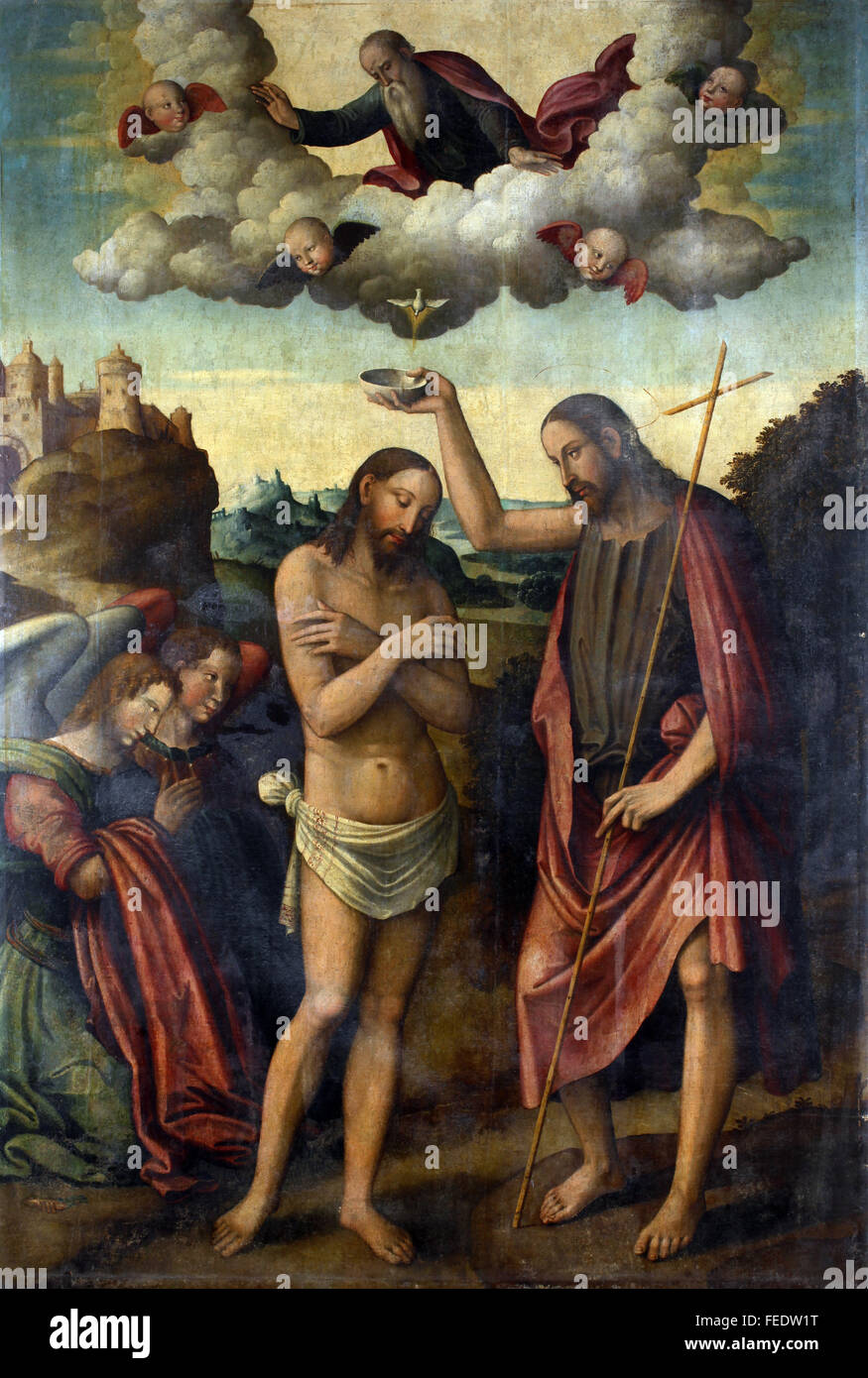 Bartolomeo Coda : Baptême du Christ Banque D'Images