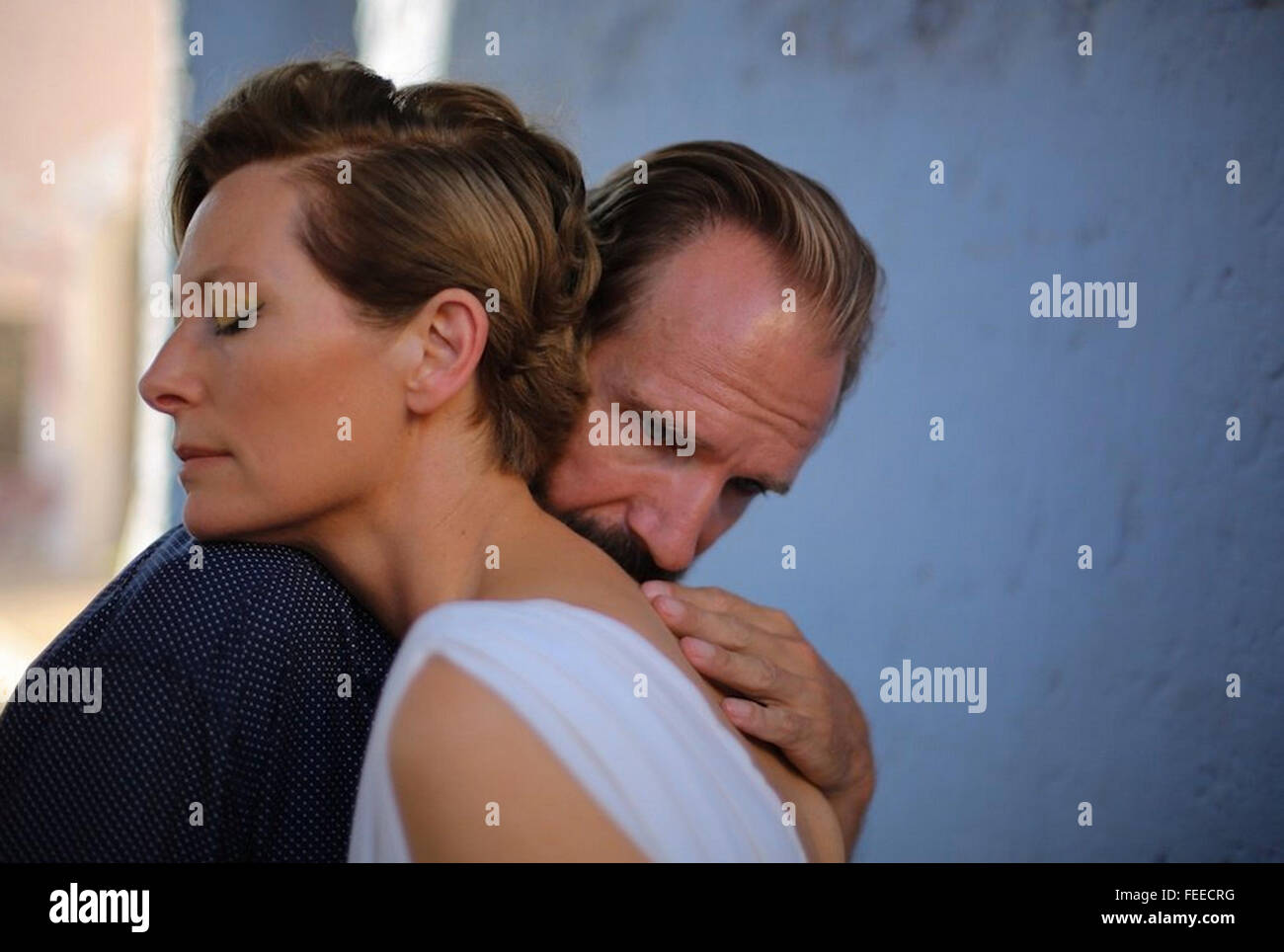 A bigger Splash 2015 Frenesy Société Film production avec Tilda Swinton et Ralph Fiennes Banque D'Images
