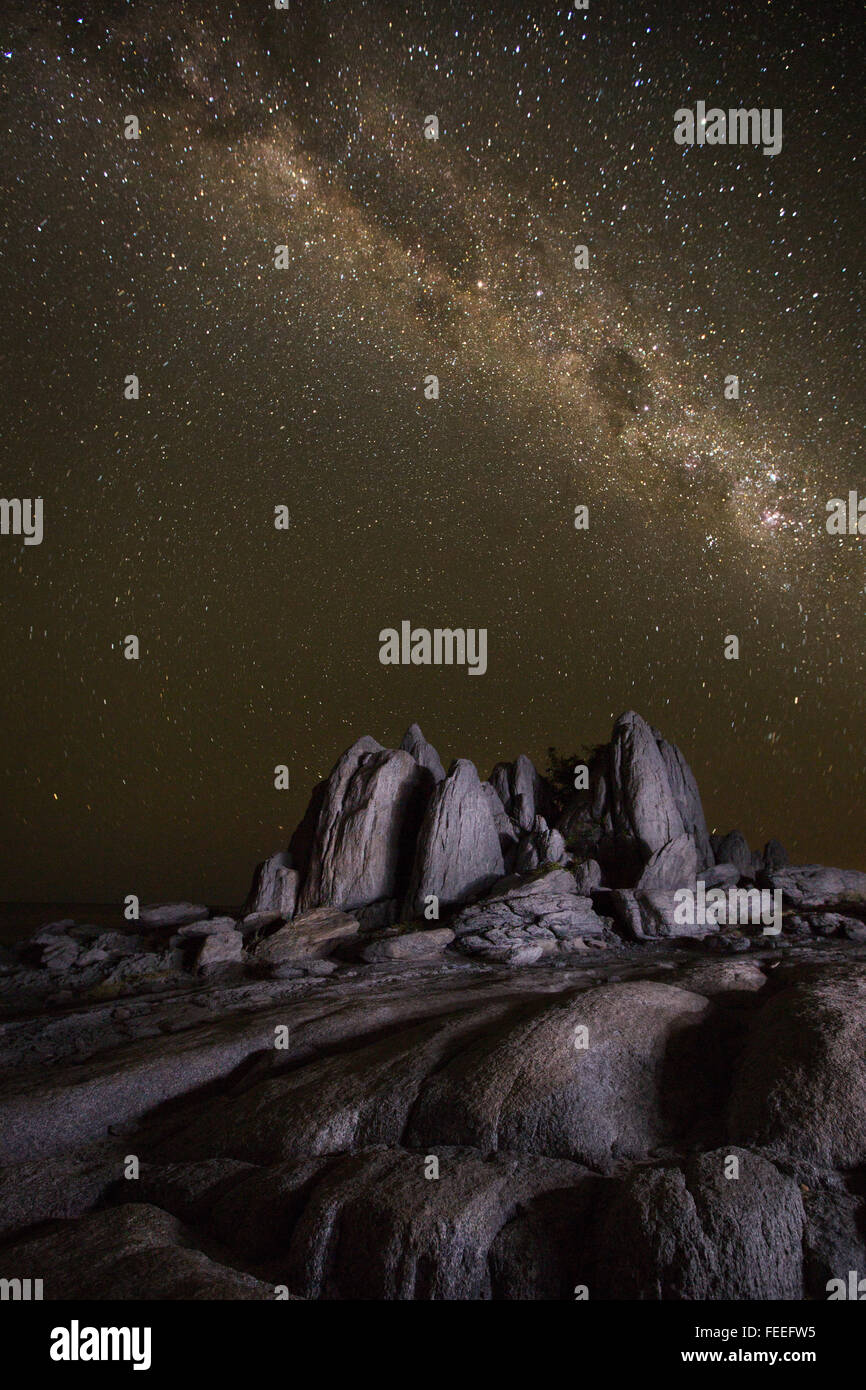 Formation rocheuse de granit sur Kubu Island Banque D'Images
