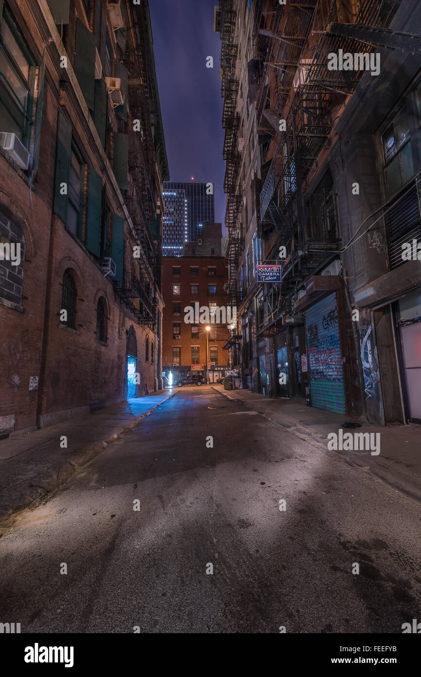 La couleur des prises de nuit de Tribeca New York City Banque D'Images