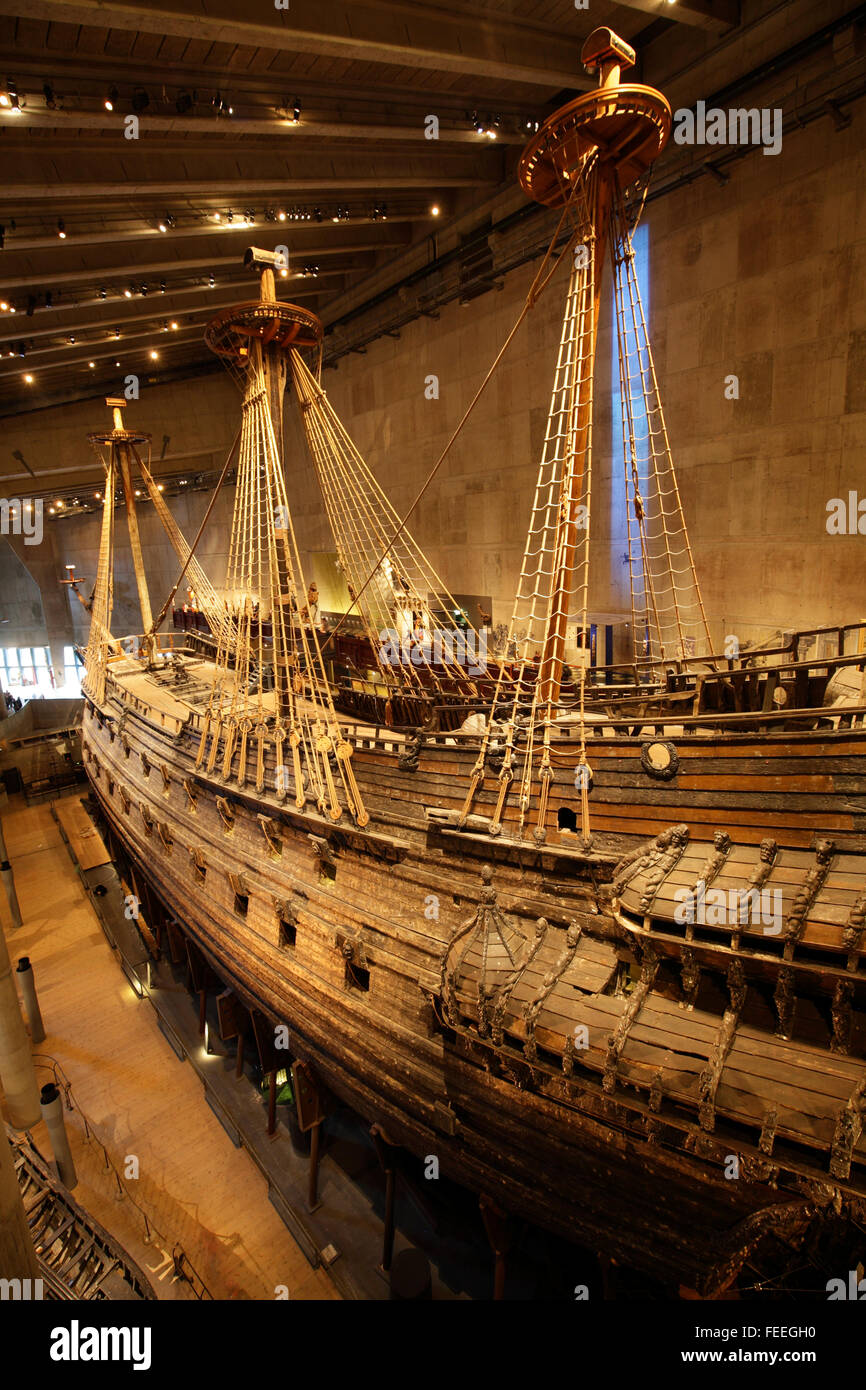 Musée Vasa (navire) à Stockholm, Suède Banque D'Images