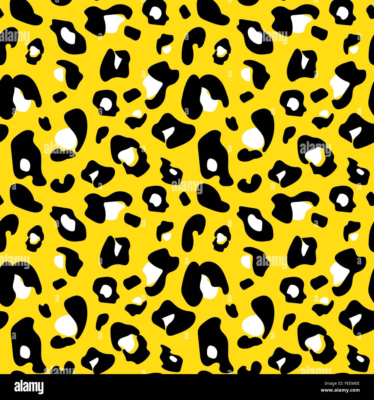 Motif léopard transparente extravagants colorés en jaune, noir et blanc Illustration de Vecteur