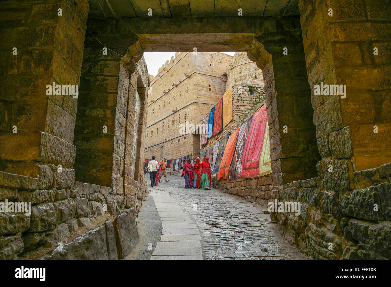 Les visiteurs locaux or Fort de Jaisalmer, le célèbre fort de Jaisalmer, Inde. Banque D'Images