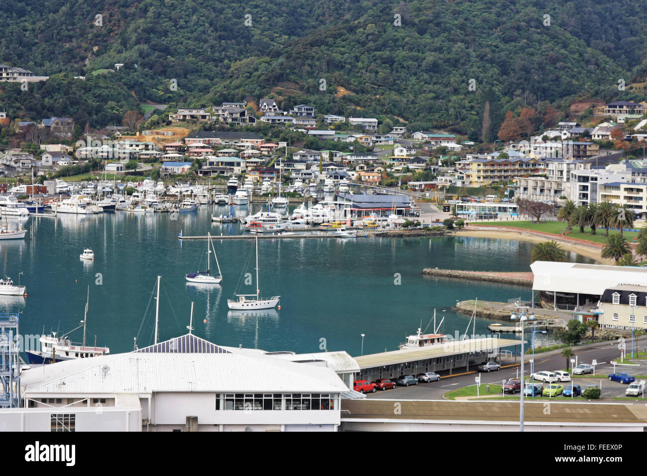 La belle et pittoresque port de Picton Nouvelle-Zélande Banque D'Images