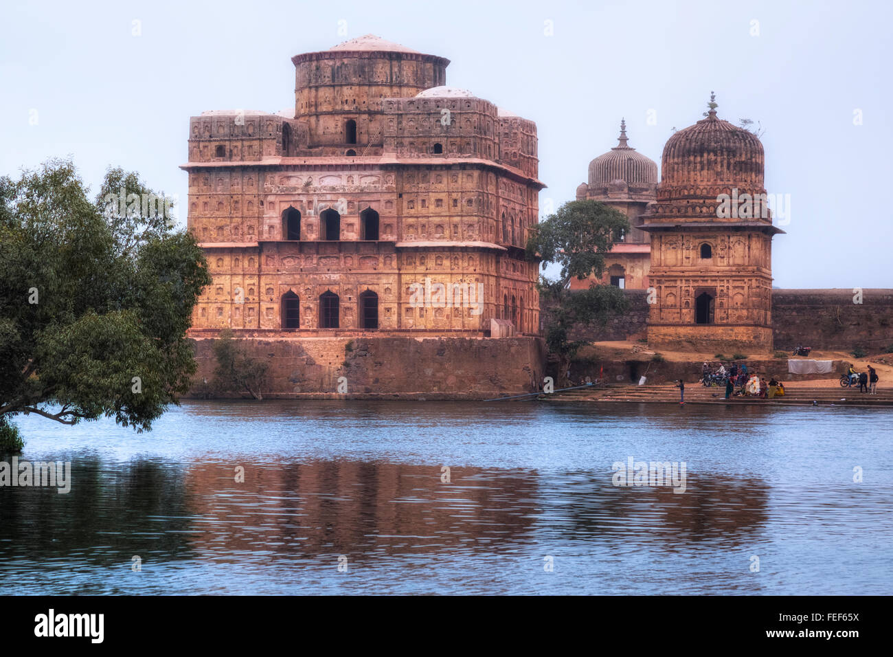 Cénotaphes, Orchha, le Madhya Pradesh, en Inde, en Asie du Sud Banque D'Images