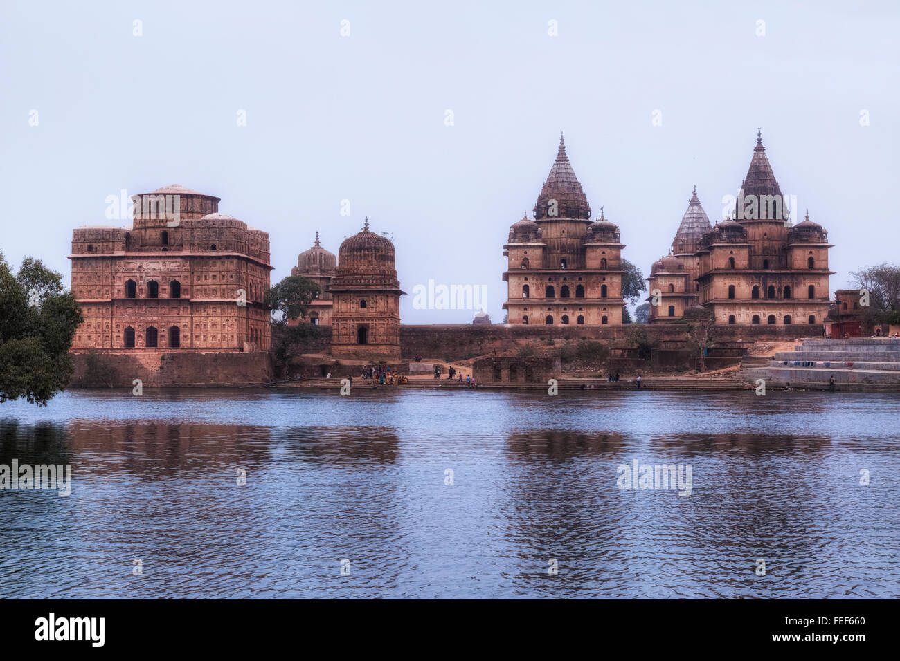 Cénotaphes, Orchha, le Madhya Pradesh, en Inde, en Asie du Sud Banque D'Images