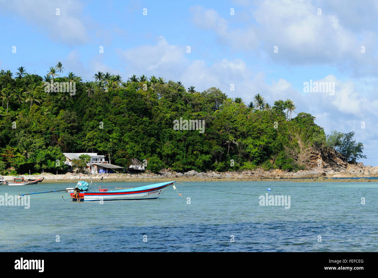 Bateaux à longue queue a Koh Phangan Thaïlande Salade Banque D'Images