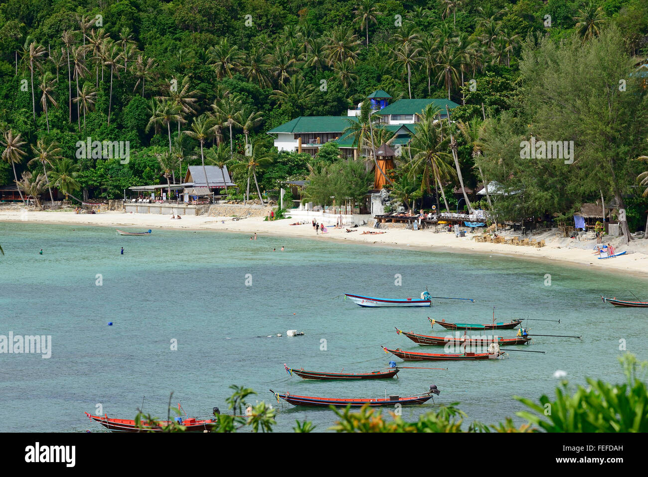 Bateaux à longue queue a Koh Phangan Thaïlande Salade Banque D'Images