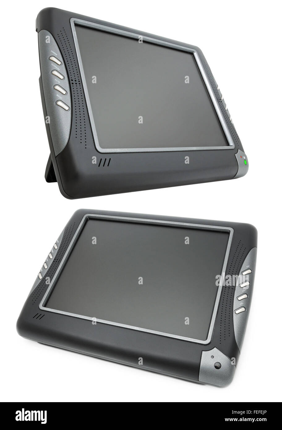 Téléviseur LCD isolé sur fond blanc. Collage Banque D'Images