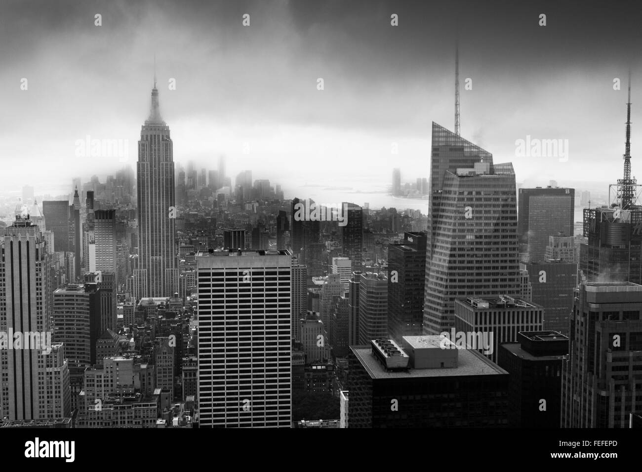 New york city rockefeller rockefeller center Banque d'images noir et