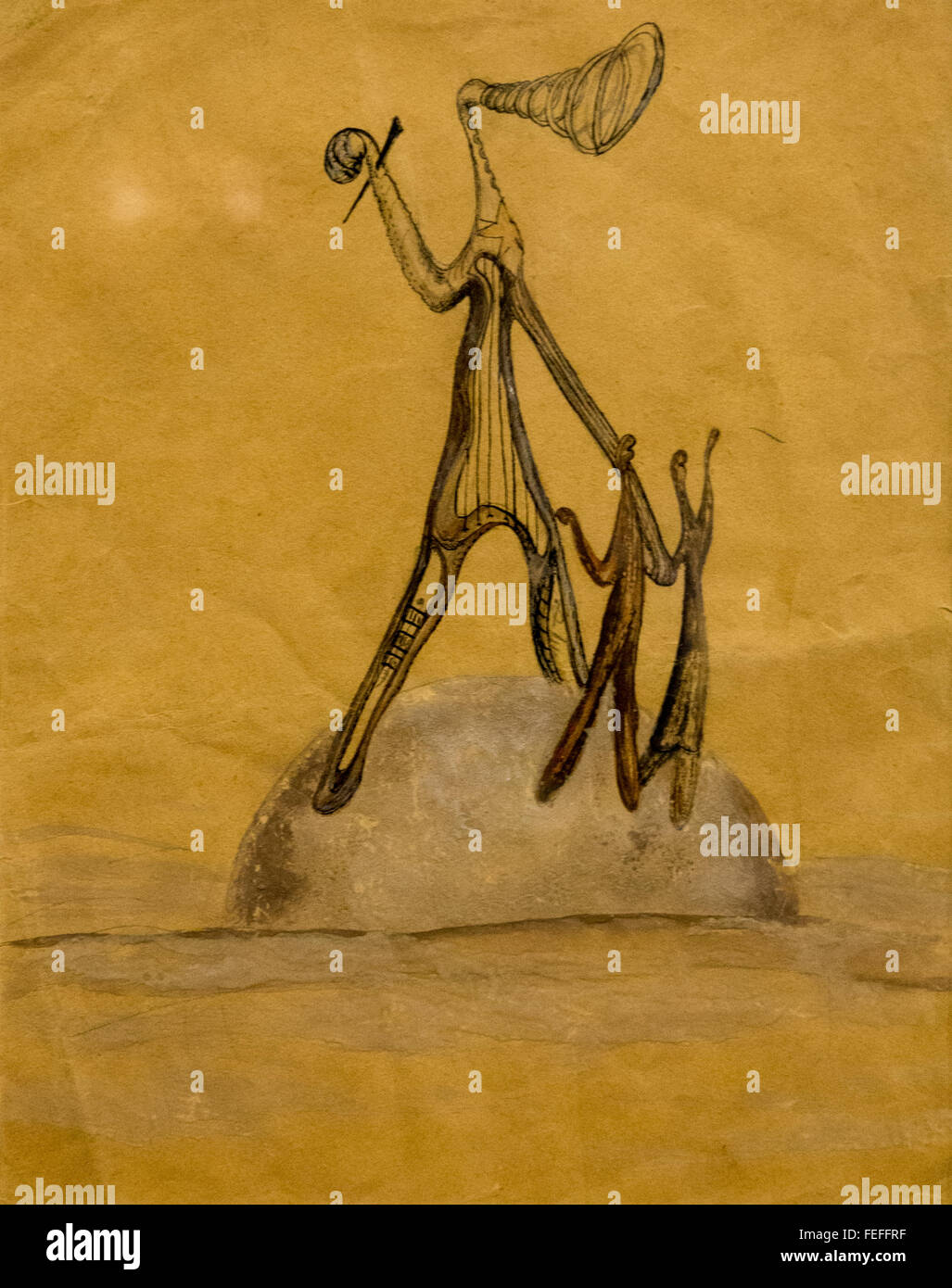 Monumento a la musica con dos figuras, (Monument de la musique avec deux chiffres), (ch. 1933-1934), par Pancho Lasso, (Espagne),. 30 x 24 cm. Banque D'Images
