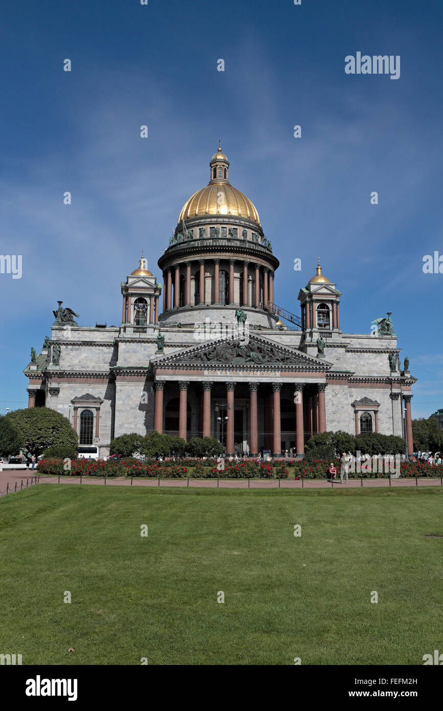 La Cathédrale Saint Isaac ou Isaakievskiy Sobor, la Place St Isaac, Saint-Pétersbourg, Russie, Nord-Ouest. Banque D'Images