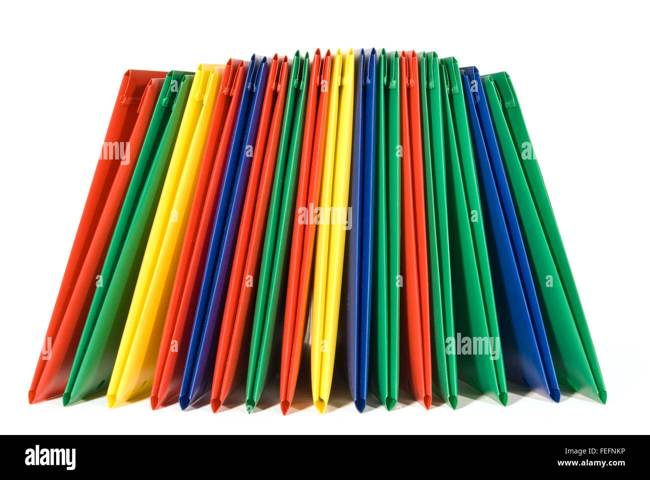 Chemises en plastique multicolore Banque D'Images