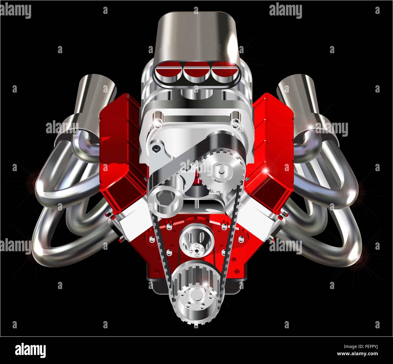 Hot Rod moteur Illustration de Vecteur