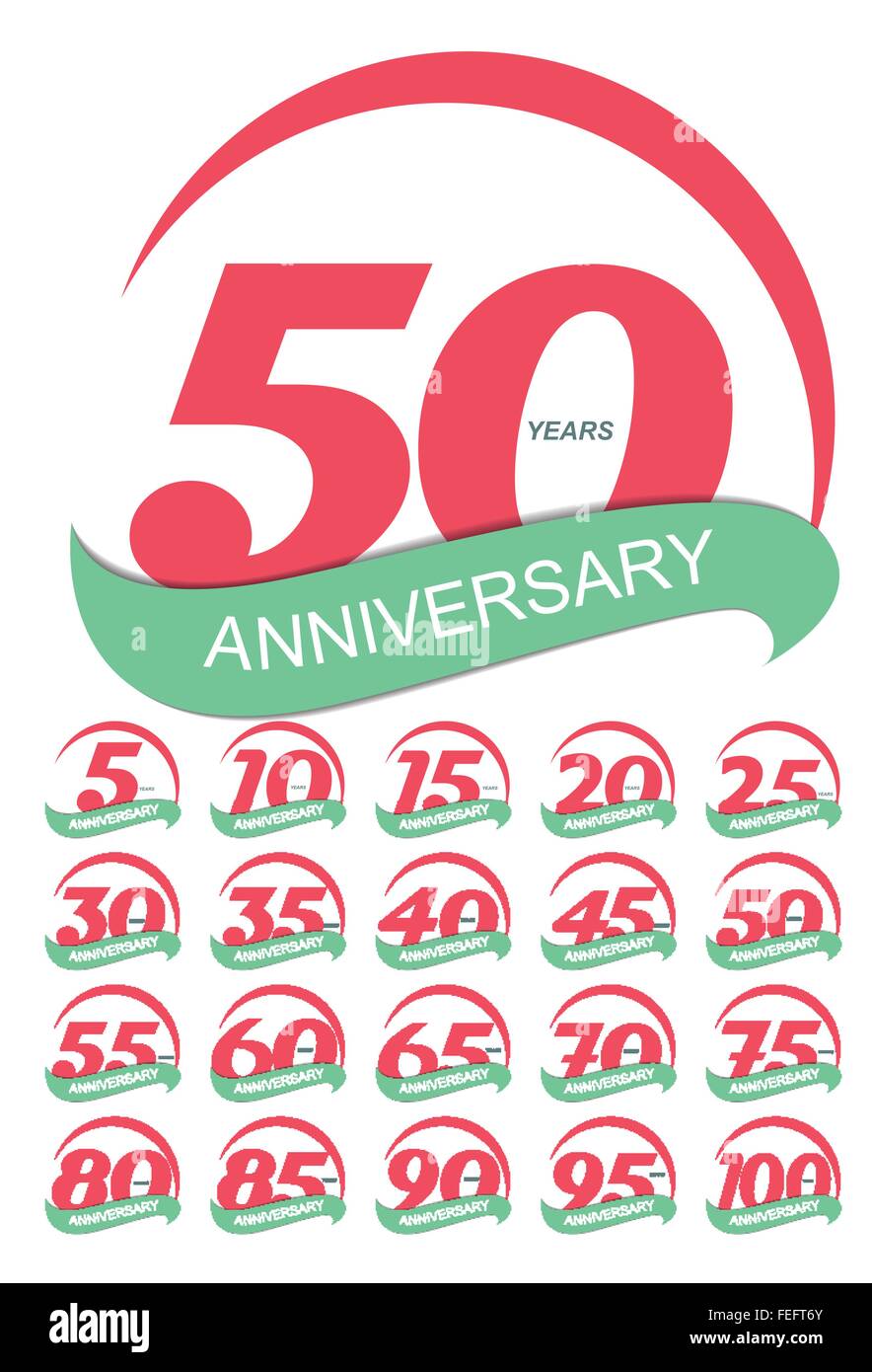 Logo modèle anniversaire Set vector Illustration Illustration de Vecteur