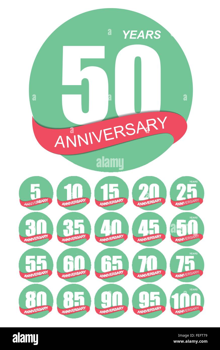 Logo modèle anniversaire Set vector Illustration Illustration de Vecteur