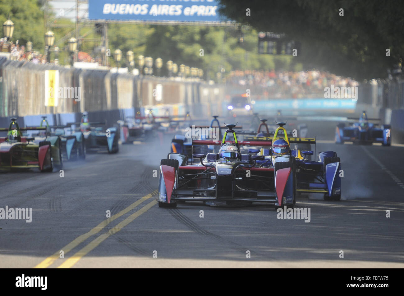 Buenos Aires, Buenos Aires, Argentine. Feb 6, 2016. Pour la deuxième année, Formule E lands à Buenos Aires avec un 2.480m city situé dans le quartier de Puerto Madero. © Patricio Murphy/ZUMA/Alamy Fil Live News Banque D'Images