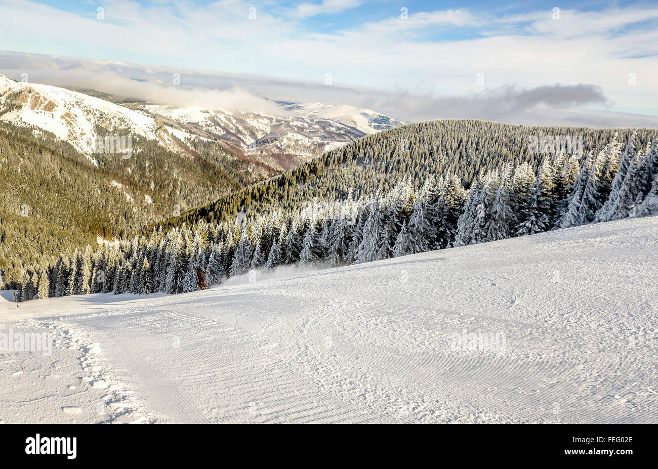 Paysage de la montagne en hiver, Kopaonik Serbie Banque D'Images