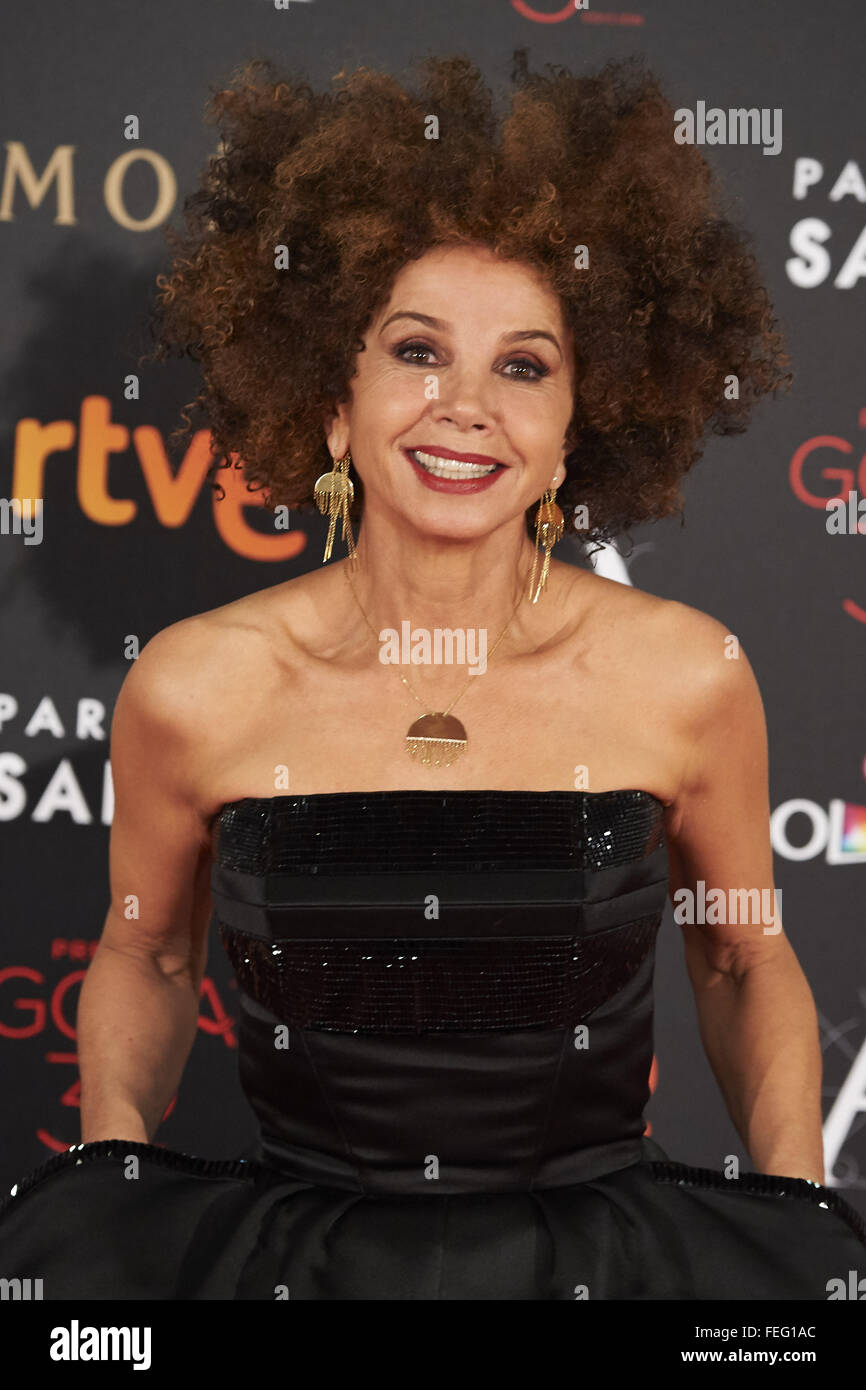 Madrid, Espagne. Feb 6, 2016. Victoria Abril assiste à Goya Awards 2016 Cinéma au Centro de Congresos Príncipe Felipe, le 6 février 2016 à Madrid, Espagne. Crédit : Jack Abuin/ZUMA/Alamy Fil Live News Banque D'Images