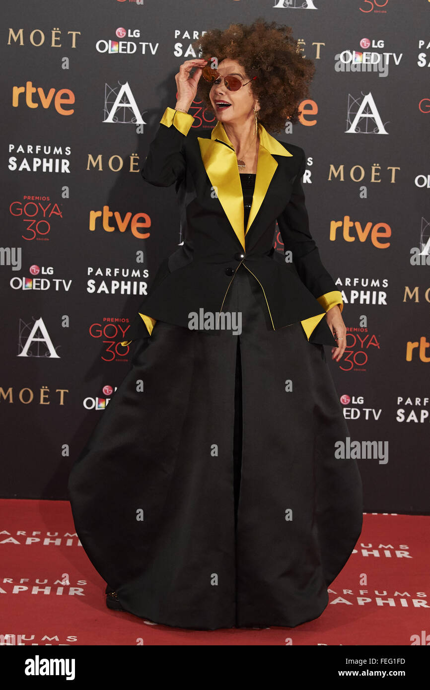 Madrid, Espagne. Feb 6, 2016. Victoria Abril assiste à Goya Awards 2016 Cinéma au Centro de Congresos Príncipe Felipe, le 6 février 2016 à Madrid, Espagne. Crédit : Jack Abuin/ZUMA/Alamy Fil Live News Banque D'Images