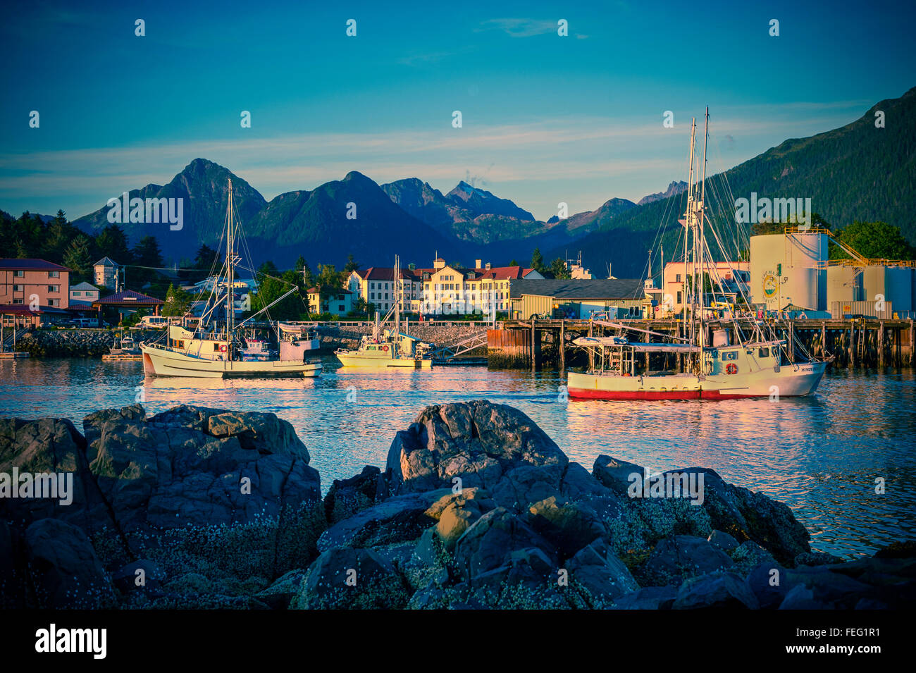 Scène animée du port de Sitka, Alaska, USA. Photographie par Jeffrey Wickett, Northlight. northlightlc la photographie, http://www. com Banque D'Images
