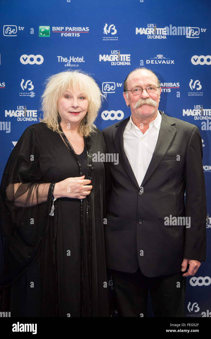 Bruxelles, Belgique. 08Th Feb 2016. Yolande Moreau, actrice, à la Magritte qui récompense les meilleurs de l'industrie francophone belge. © Aurore Belot/Pacific Press/Alamy Live News Banque D'Images