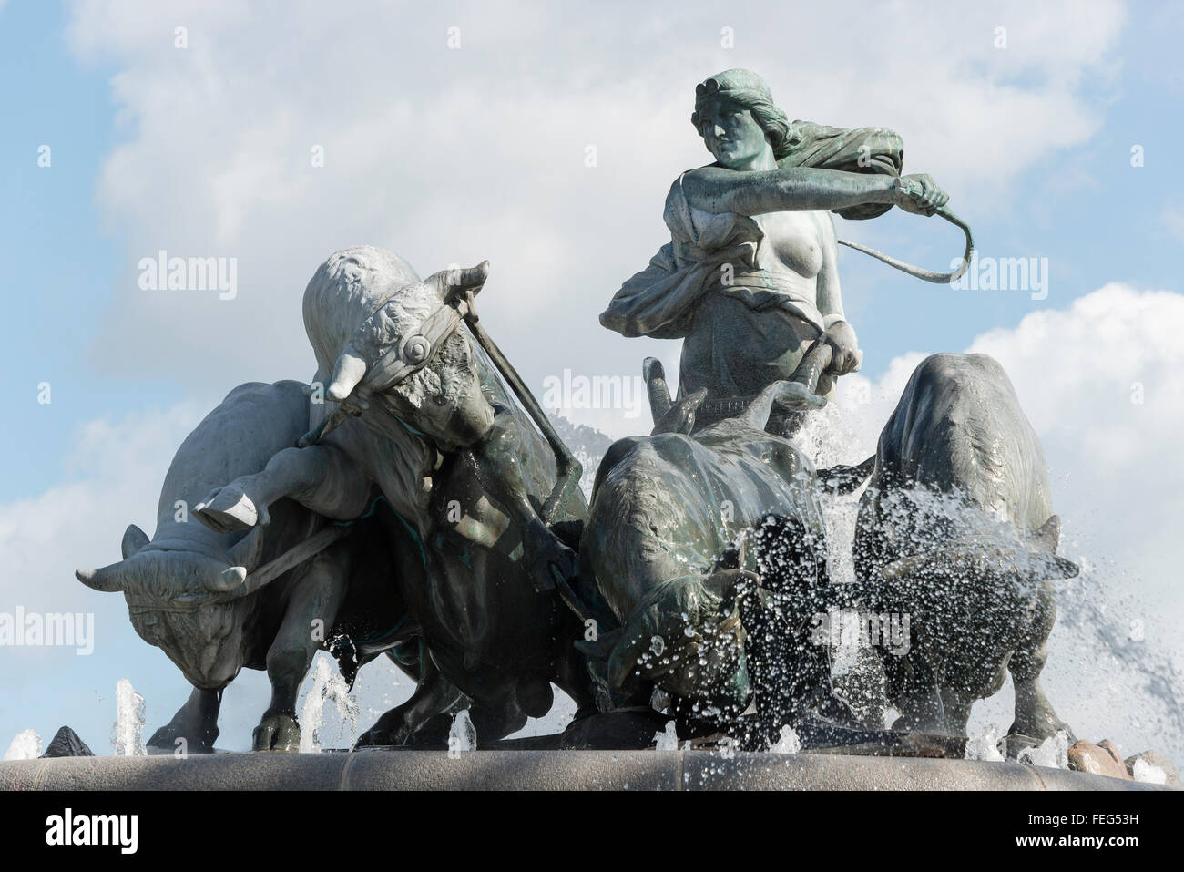 Fontaine Gefion, Churchillparken, Copenhague (Kobenhavn), Royaume du Danemark Banque D'Images