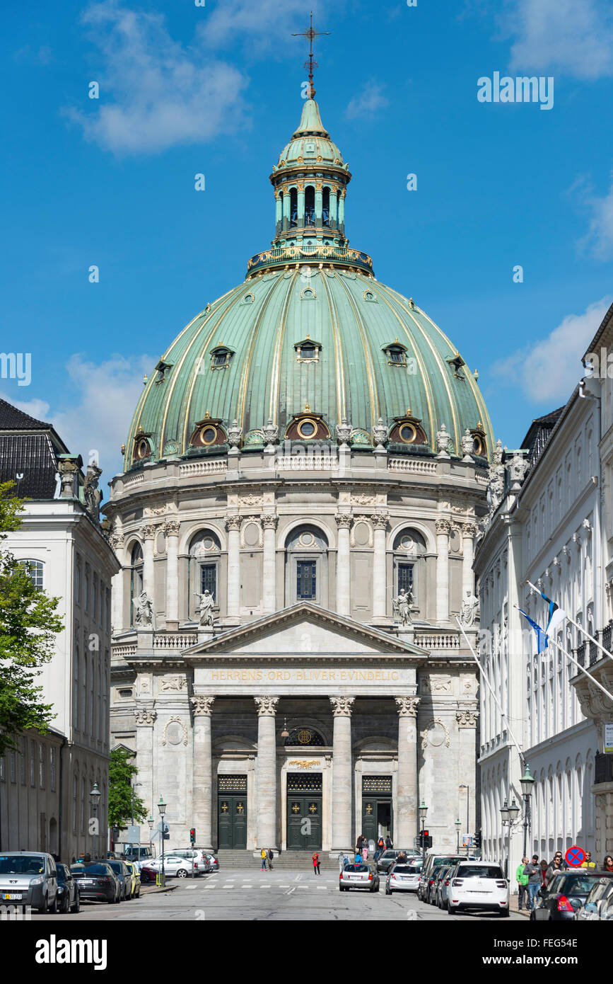 L'église de Frederik (marbre) de la place du Palais Amalienborg, Copenhague (Kobenhavn), Royaume du Danemark Banque D'Images