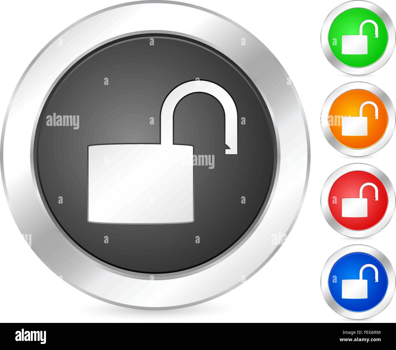 L'icône ordinateur ensemble ouvert cadenas isolé sur un fond blanc. Vector illustration. Illustration de Vecteur
