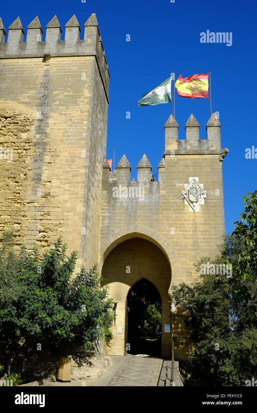 Castillo de Almodóvar del Río un château d'origine musulmane dans la ville de Almodóvar del Río, Cordoue, Espagne Banque D'Images