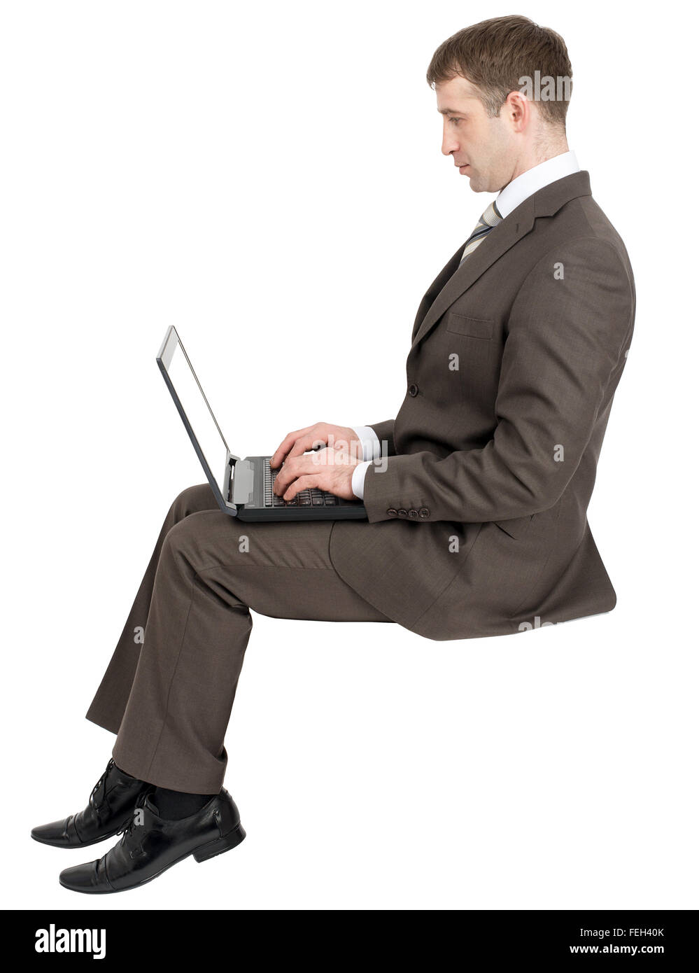 Businessman working on laptop Banque D'Images