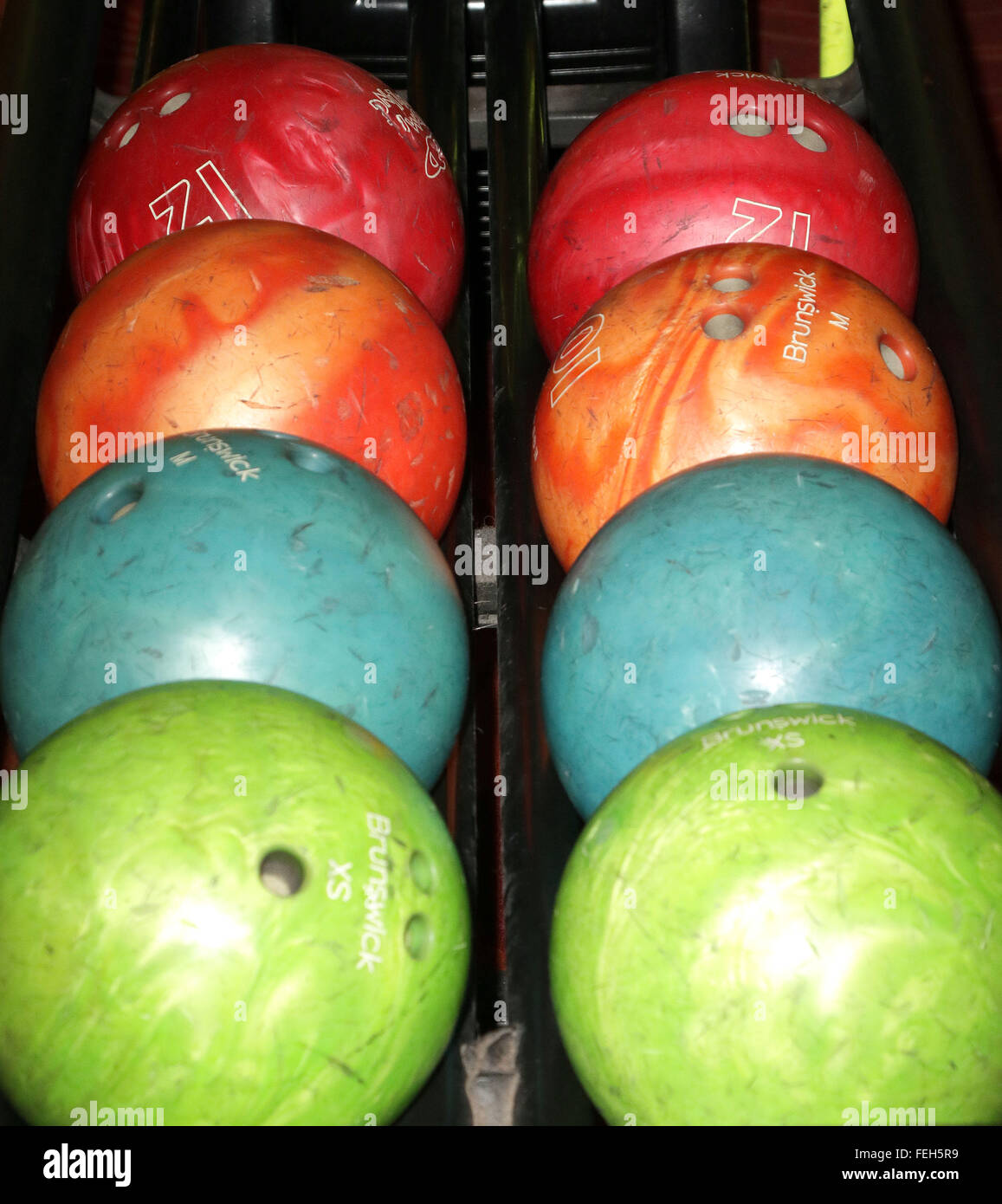 Boules de bowling à dix quilles, Banque D'Images