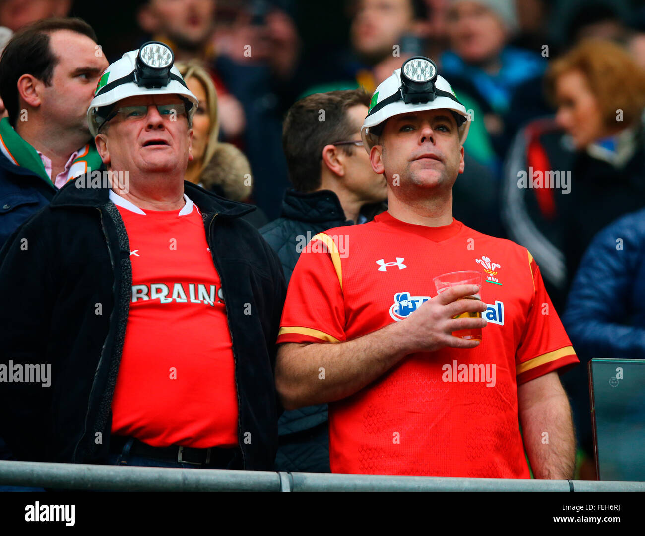 Aviva Stadium de Dublin, Irlande. 07Th Feb 2016. Tournoi des Six Nations. L'Irlande contre le Pays de Galles. Les mineurs gallois viennent plus à l'Irlande pour le jeu. Credit : Action Plus Sport/Alamy Live News Banque D'Images