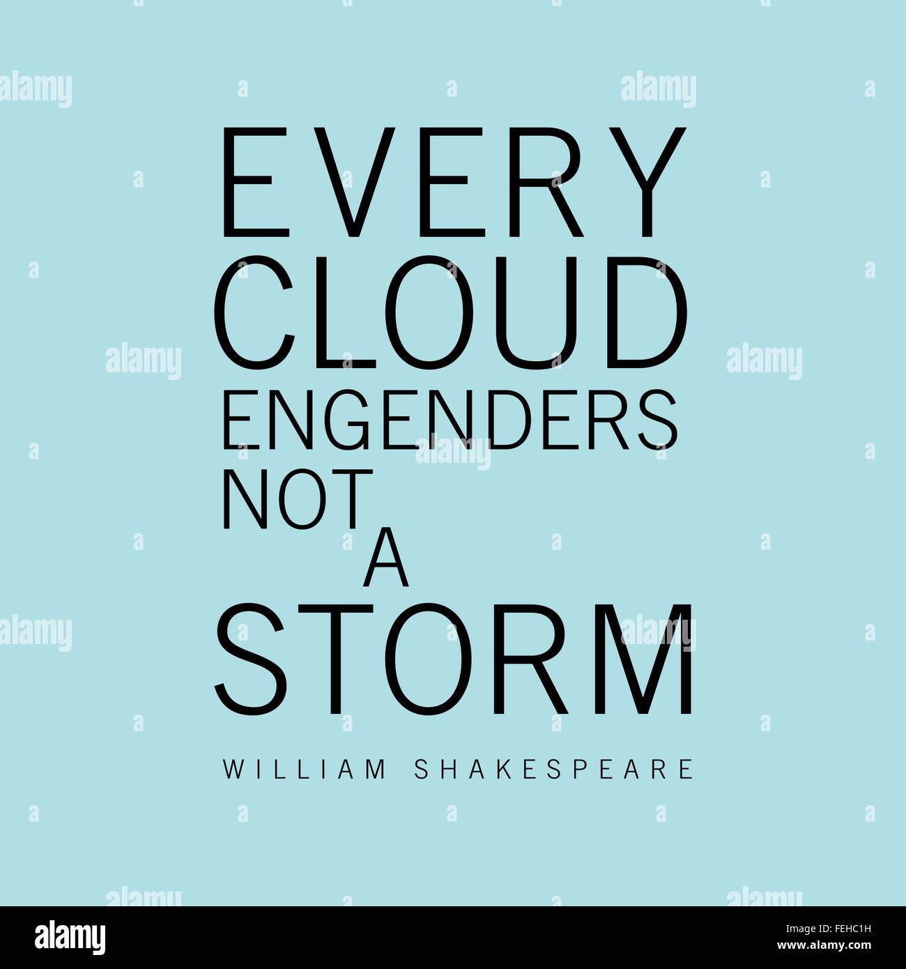 "Chaque nuage engendre non une tempête' William Shakespeare Illustration de Vecteur