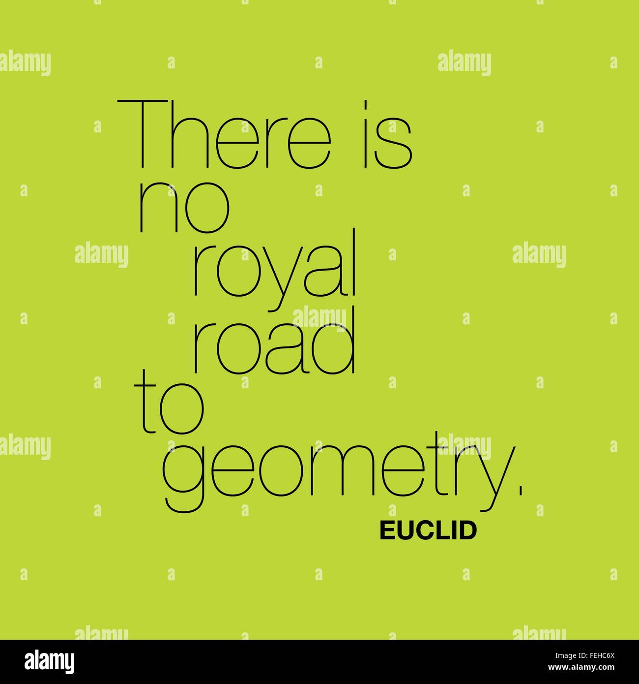 'Il n'y a pas de route royale à la géométrie d'Euclide". Illustration de Vecteur