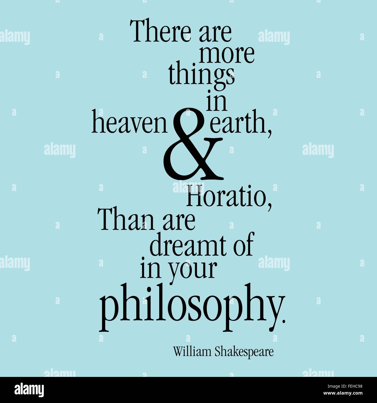'Il y a plus de choses dans le ciel et la terre, Horatio que sont rêvé dans votre philosophie." William Shakespeare Illustration de Vecteur