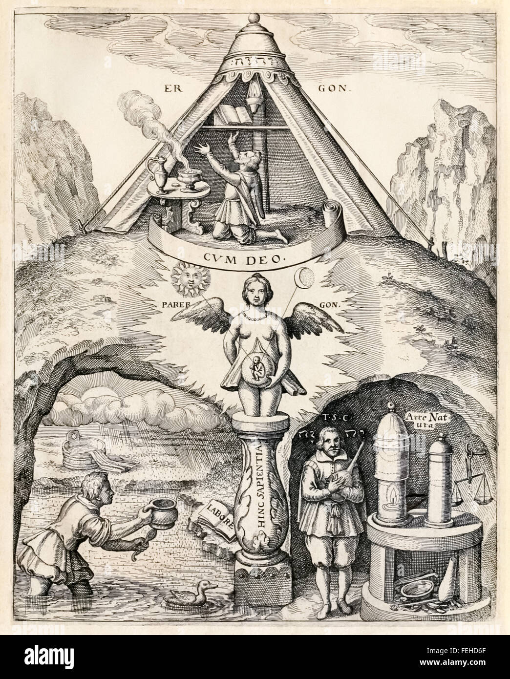 Speculum Sophicum Rhodo-Stavroticum (le miroir de la sagesse de la  Rose-croix), 1618 Photo Stock - Alamy