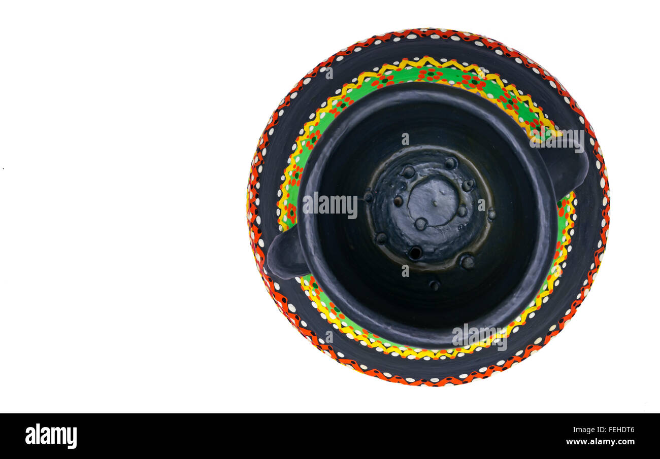 Vue de dessus d'un pot poterie artistique artisanal égyptien Banque D'Images