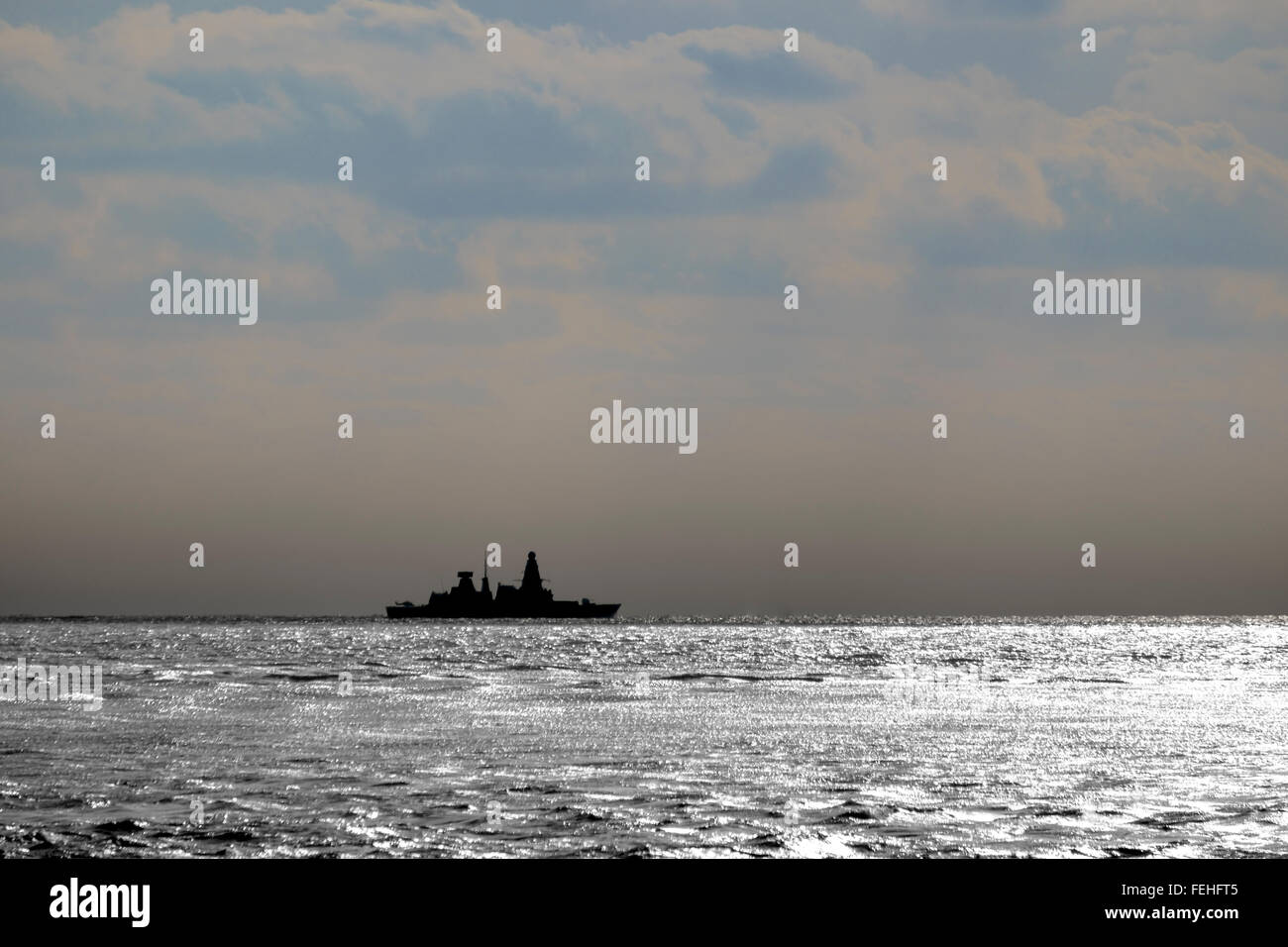 Royal Navy Destroyer Type 45 dans la Manche Banque D'Images